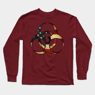 Biohazard US Flag Long Sleeve T-Shirt